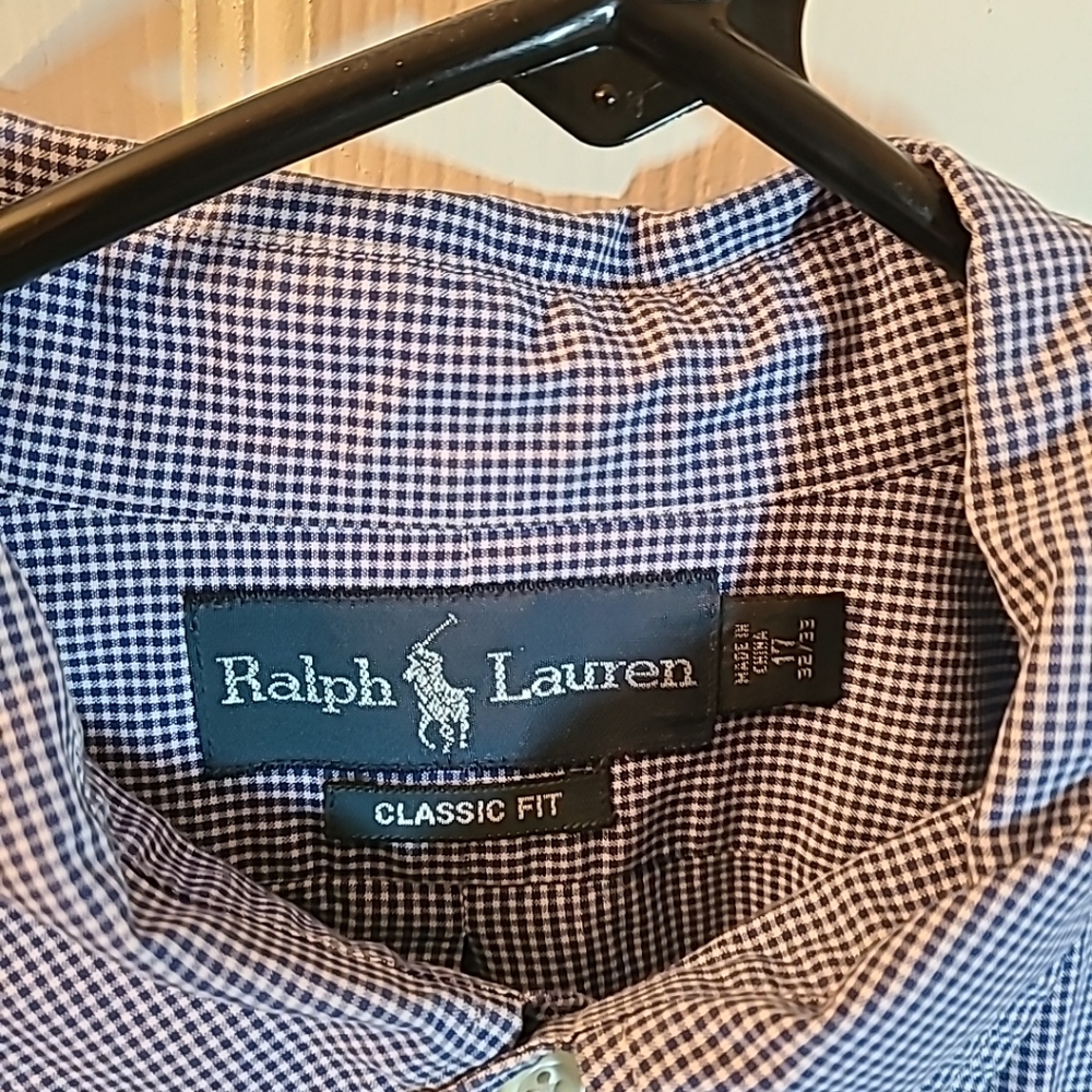 Ralph Lauren Button Down Shirt Mens 17 32/33 - Picture 3 of 4
